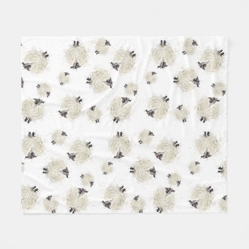 Pretty sheep fleece blanket Zazzle