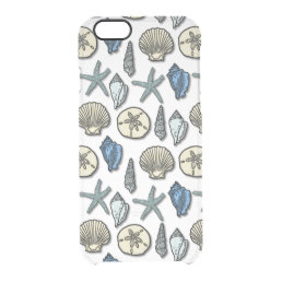 Pretty Shell Starfish Sea Pattern Clear iPhone 6/6S Case
