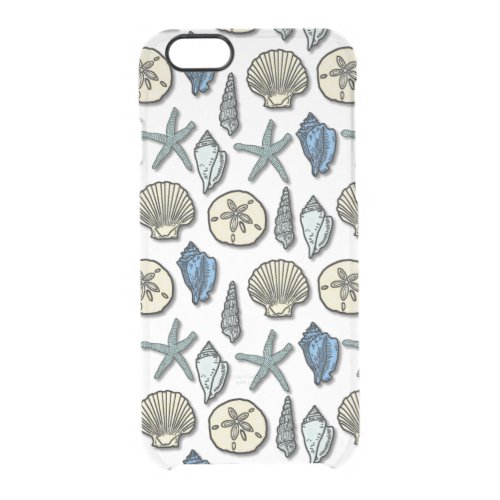 Pretty Shell Starfish Sea Pattern Clear iPhone 66S Case