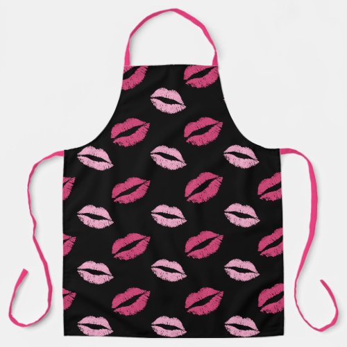 Pretty Shiny Pink Kisses Apron