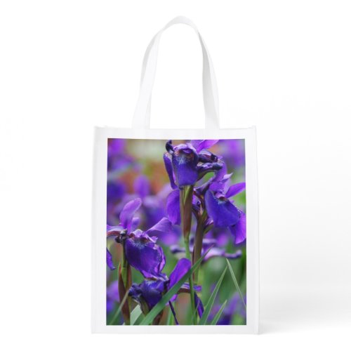 Pretty Siberian Iris Grocery Bag