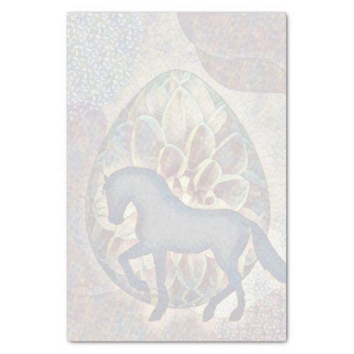 Pretty Silhouette Horse and Easter Egg Easter Tissue Paper