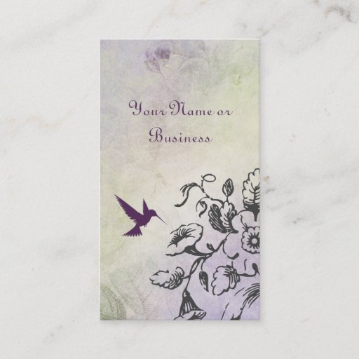 Customizable Hummingbird Floral Business Personal Calling Cards Business Card Template
