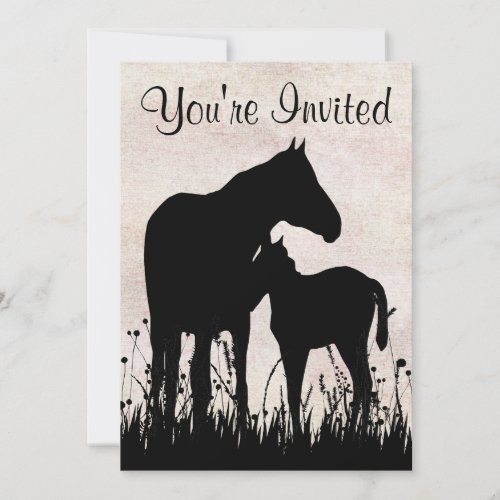 Mare and Foal Horse Baby Shower Invitation