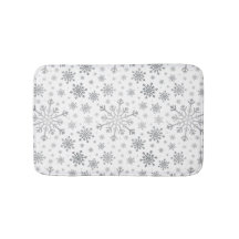 Pretty Silver Christmas Snowflakes on Winter White