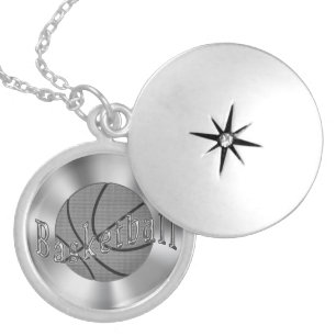 Pretty Silver Finished Basketball Locket for Girls Necklace