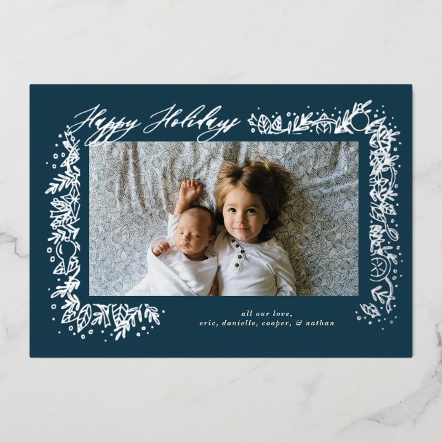 Pretty Silver Nostalgic Ornament Garland Holiday (Front)