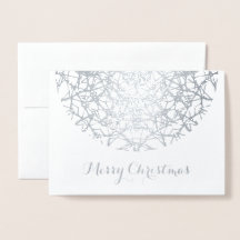 Pretty Silver Snowflake Merry Christmas Photo