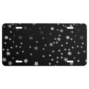 Pretty Silver Stars License Plate