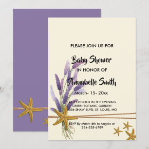 pretty Simple starfish Baby Shower Invitation