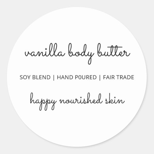 Pretty Simple White Body Butter Packaging Labels