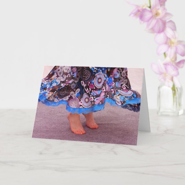 Pretty Skirt And Dancing Feet Get Well Card (Orchid)
