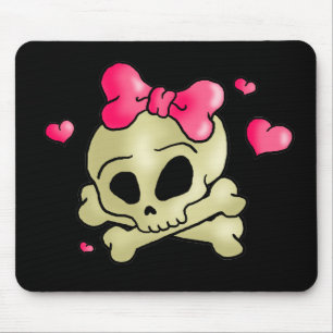 Pretty skull mouse pad