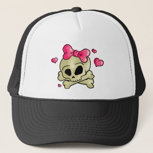 Pretty skull trucker hat