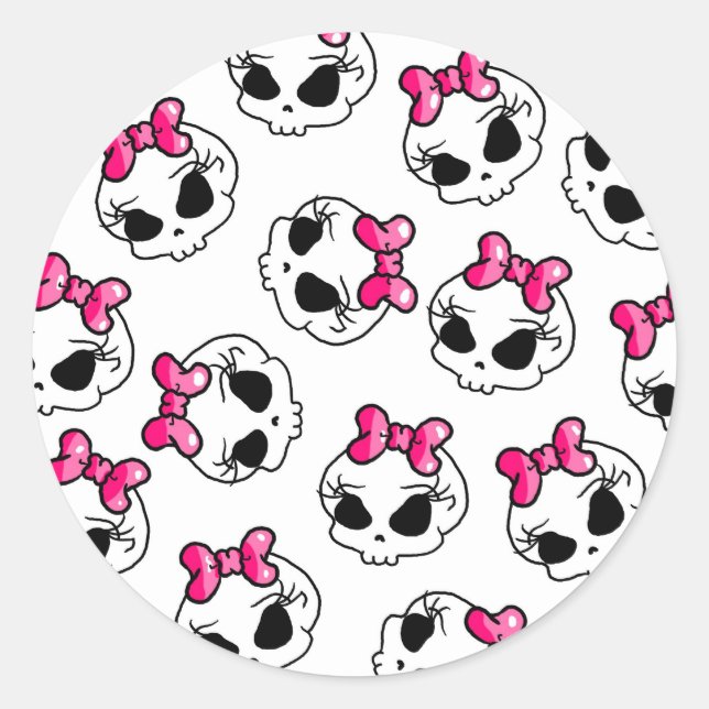 Pretty skulls classic round sticker (Front)