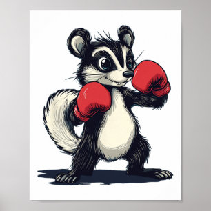 Pretty Skunk Costume With Boxing Mitts Poster
