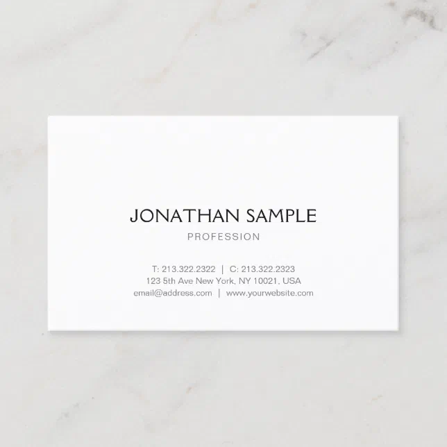 Pretty Sleek Graphic Design Modern Plain Trendy Business Card | Zazzle