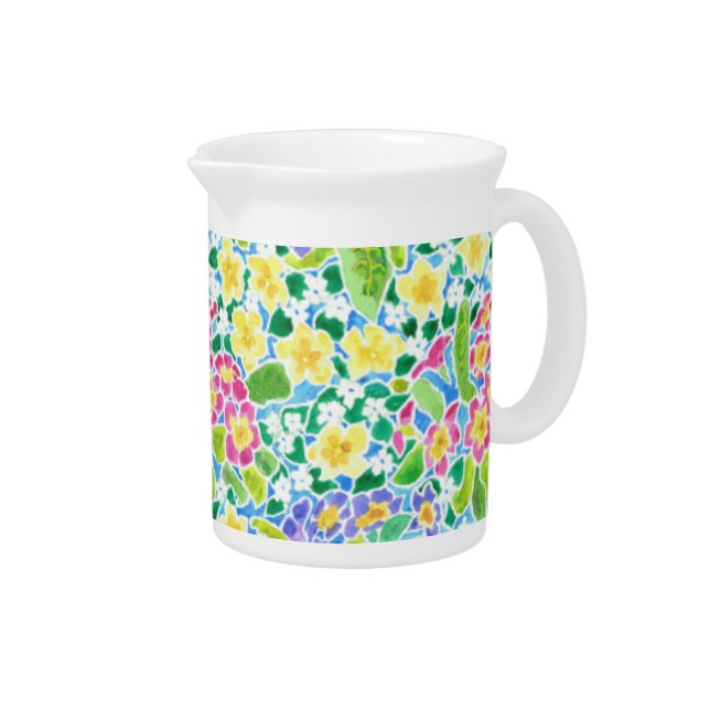 Pretty Small Pitcher or Jug, Primroses Pattern (Right)