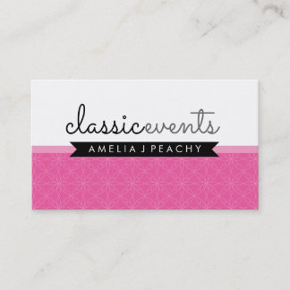 PRETTY SMART modern simple cute classy pink black Business Card