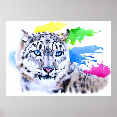 Pretty Snow Leopard Poster