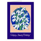 Pretty Snowdrops on Blue for a January Birthday (Front)