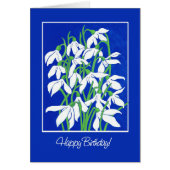 Pretty Snowdrops on Blue for a Winter Birthday (Front)