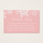 Pretty Snowflakes Baby Shower Bring a Book Card (Front)