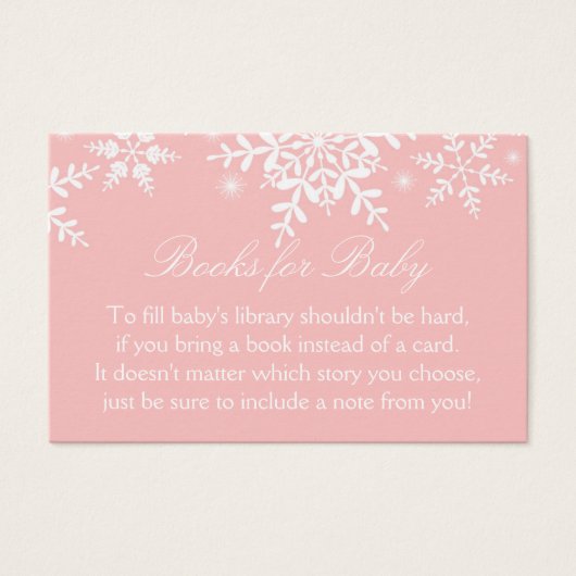 Pretty Snowflakes Baby Shower Bring a Book Card (Front)