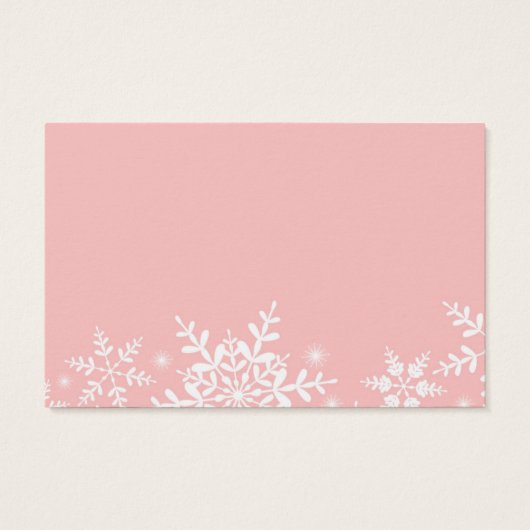 Pretty Snowflakes Baby Shower Bring a Book Card (Back)
