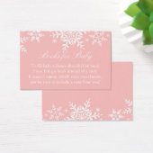 Pretty Snowflakes Baby Shower Bring a Book Card (Desk)
