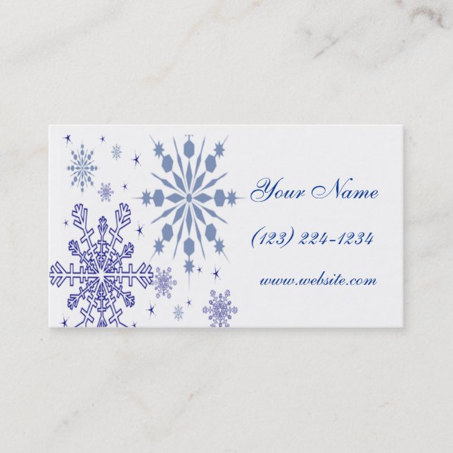 Pretty Snowflakes Business Card (Front)