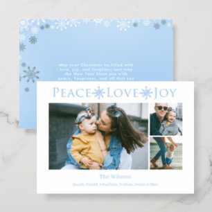 Pretty Snowflakes Christmas Holidays Letterpress Photo Cards