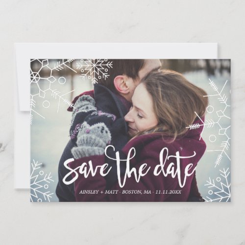 Pretty Snowflakes  Custom Photo  Save the Date