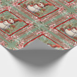 Pretty Snowman Elegant Christmas Gift  Wrapping Paper<br><div class="desc">Beautifully detailed snowman design inside pretty festive frames,  classy,  pretty and Christmasy</div>