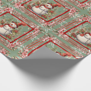 Pretty Snowman Elegant Christmas Gift  Wrapping Paper