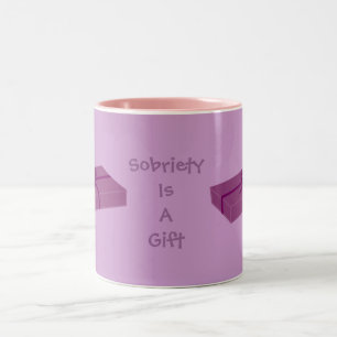 Pretty "Sobriety is a gift" mug