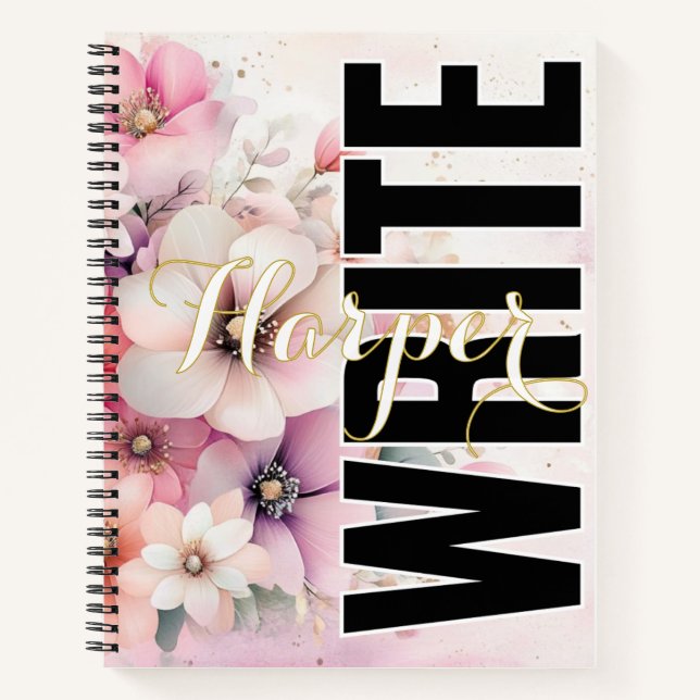 Pretty Soft Blush Florals  Notebook (Front)