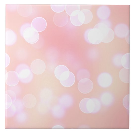 Pretty Soft Pink Aesthetic Bokeh Ceramic Tile 