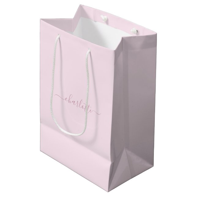 Pretty Soft Pink and Blush Medium Gift Bag (Front Angled)