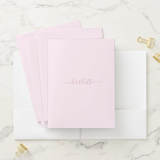 Pretty Soft Pink and Blush Pocket Folder (In Situ)