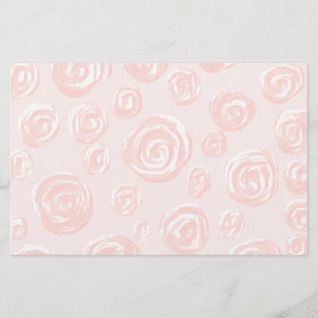 Pretty soft pink rose pattern. stationery (Front)
