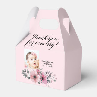 Pretty Soft Pink THANK YOU FOR COMING! Christening Favor Boxes