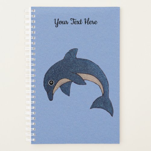 Pretty Sparkling Dark blue White Jumping Dolphin Planner