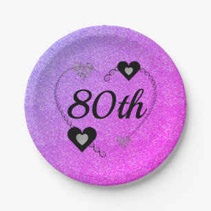 Pretty special party plates 80th
