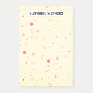 Pretty Speckled Yellow Custom Name Post-it Notes