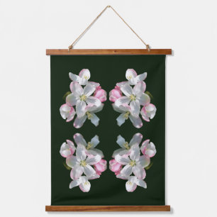 Pretty Spring Apple Flower Blossoms Abstract Hanging Tapestry