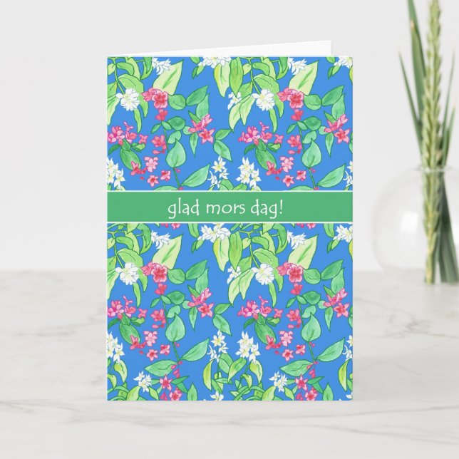 Pretty Spring Blossom Swedish Mother's Day Card (Front)