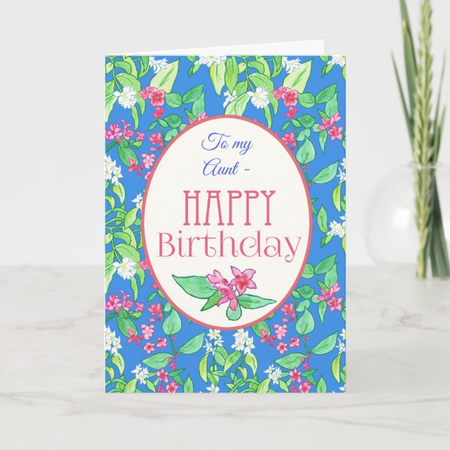 Pretty Spring Blossoms Birthday Card for Aunt (Front)