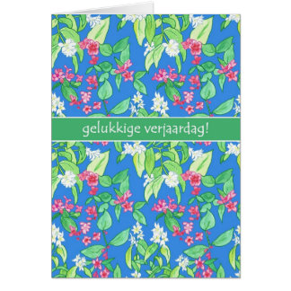 Pretty Spring Blossoms Flemish Language Birthday Cards