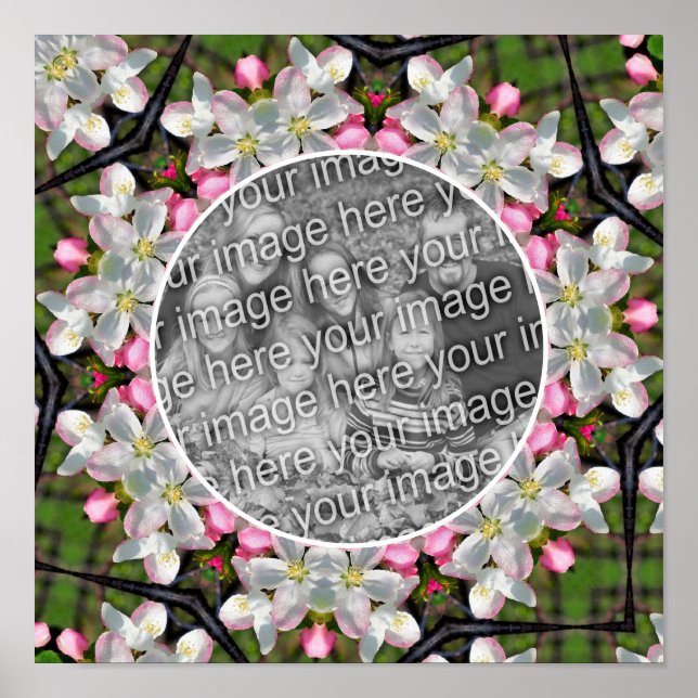 Pretty Spring Blossoms Frame Create Your Own Photo Poster (Front)